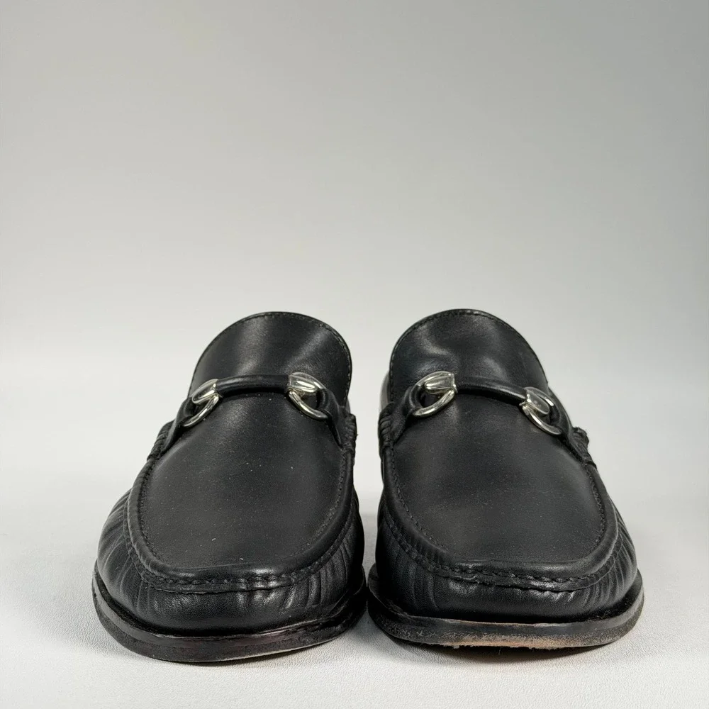 Grilli Roma Bit Loafers Mens 44 Black Leather Classic Slip On Made in Italy